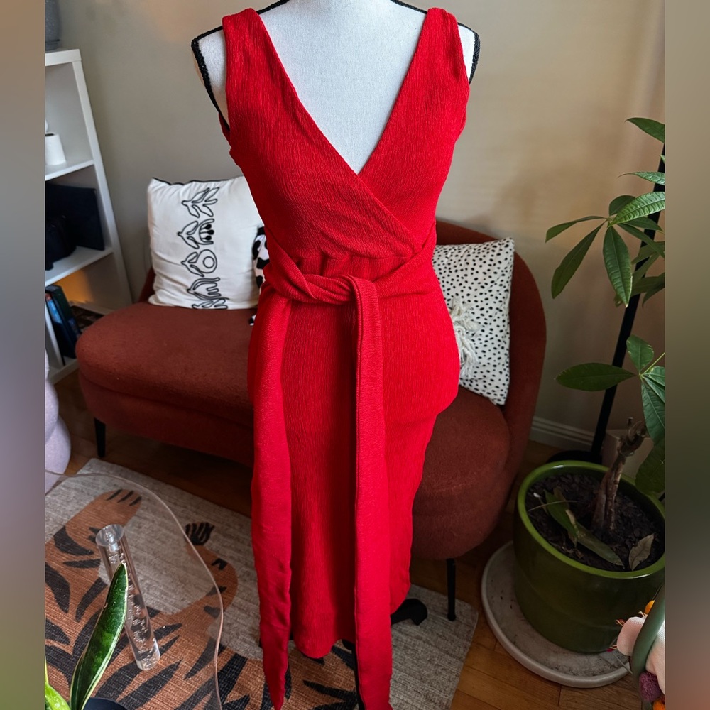 Paloma Wool Vibrant Red Midi Dress